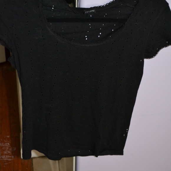 Joseph Black Casual Top Eyelets Size 3 minimalist - Picture 6 of 14